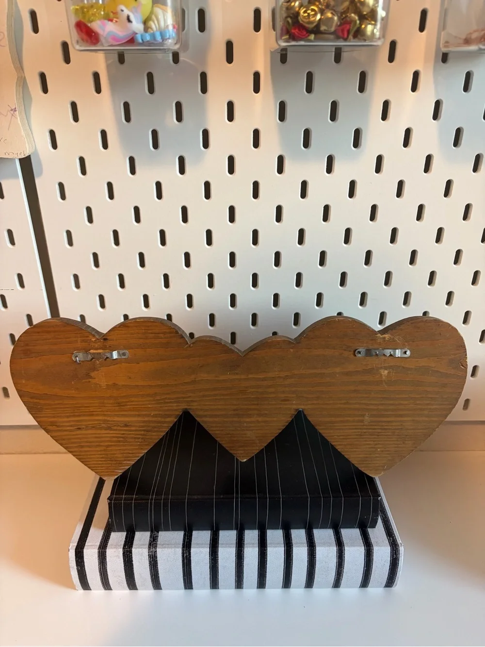 Vintage Wooden Heart Wall Hook - Brown